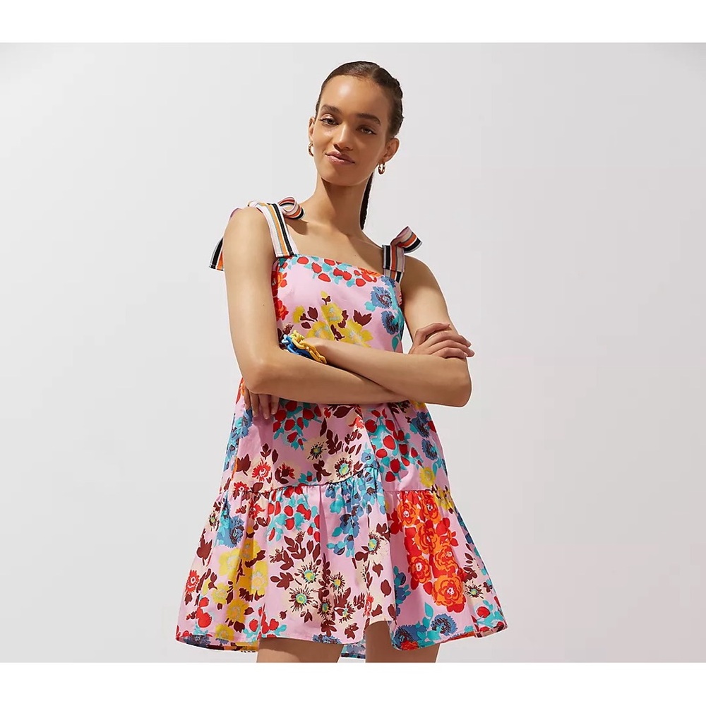 Anthropologie Peter Som Flouncy Floral Mini Dress Like New SZ XL - Picture 5 of 16